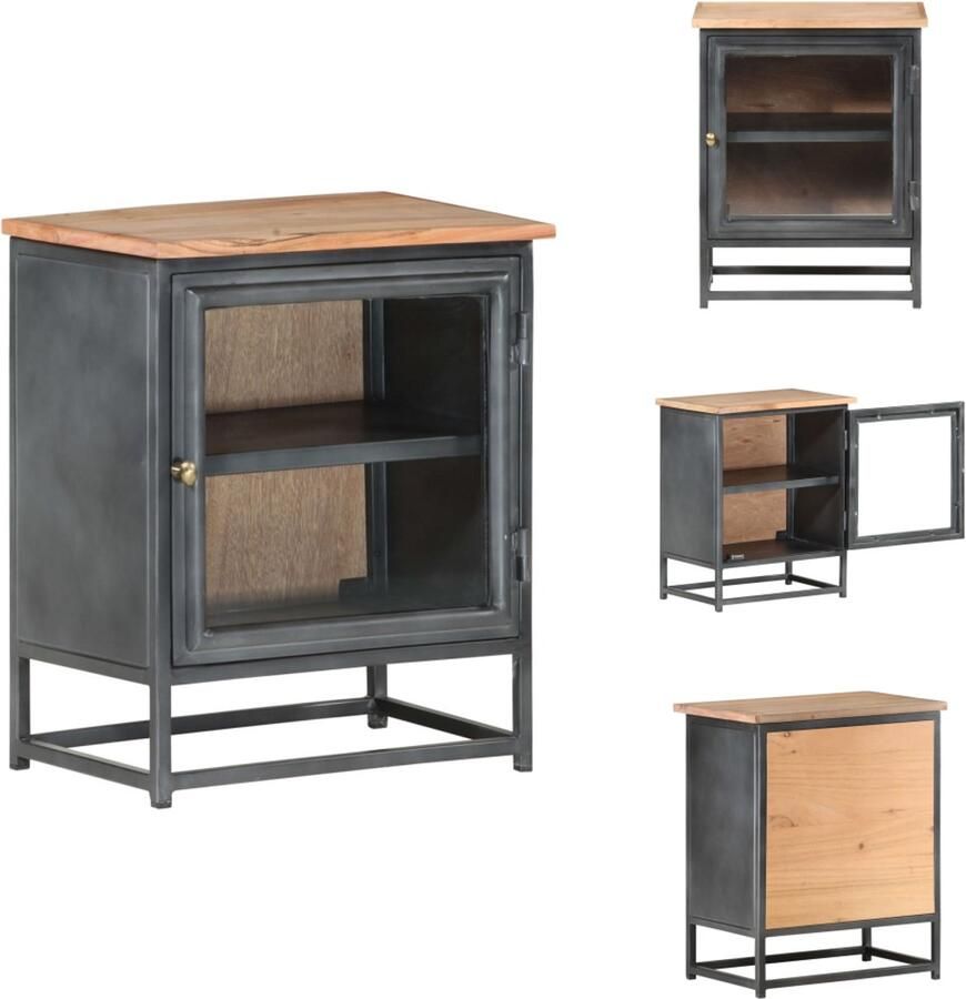 VidaXL Nachtkastje Nachtkastjes Nacht Kastje Nacht Kastjes Nachtkastje 40x30x50 cm massief acaciahout grijs