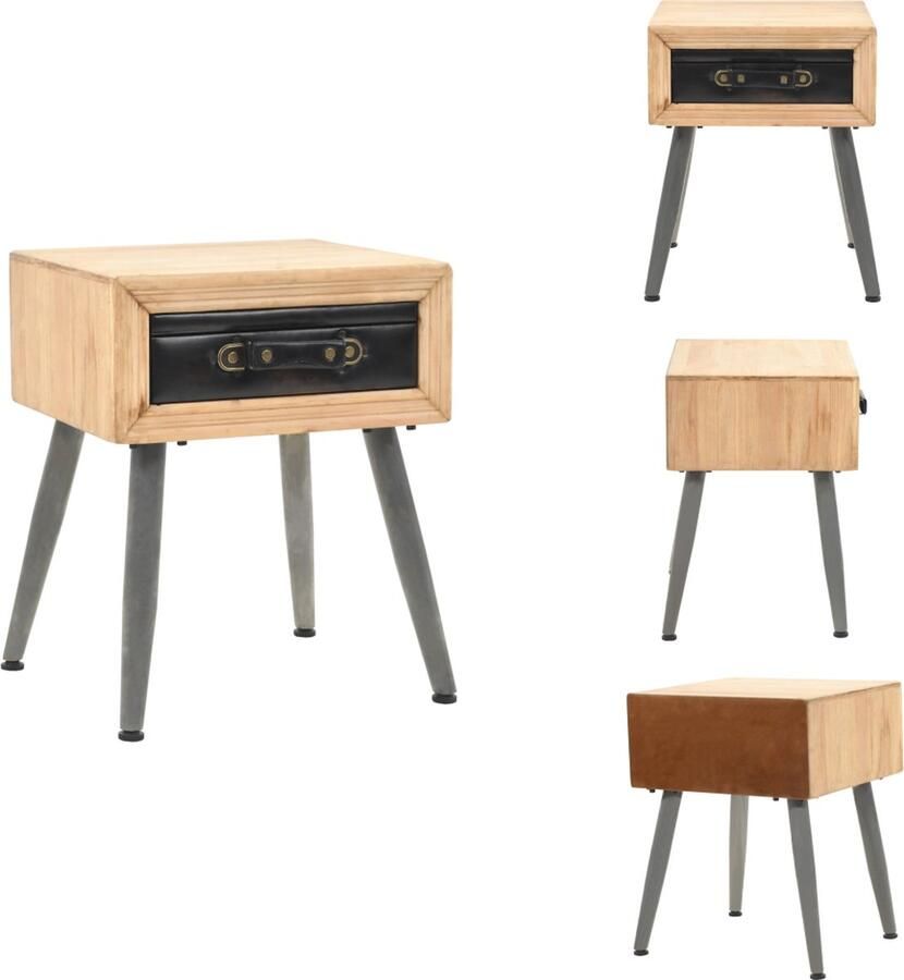 VidaXL Nachtkastje Nachtkastjes Nacht Kastje Nacht Kastjes Nachtkastje 43x38x50 cm massief vurenhout