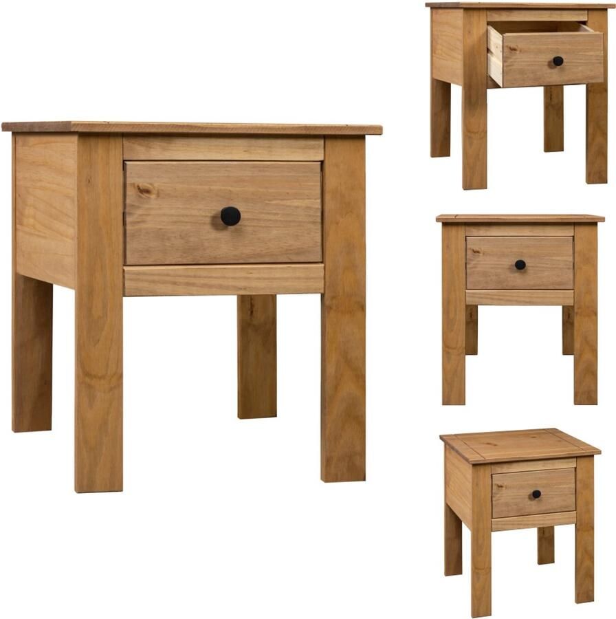 VidaXL Nachtkastje Nachtkastjes Nacht Kastje Nacht Kastjes Nachtkastje Panama Range 46x40x57 cm grenenhout