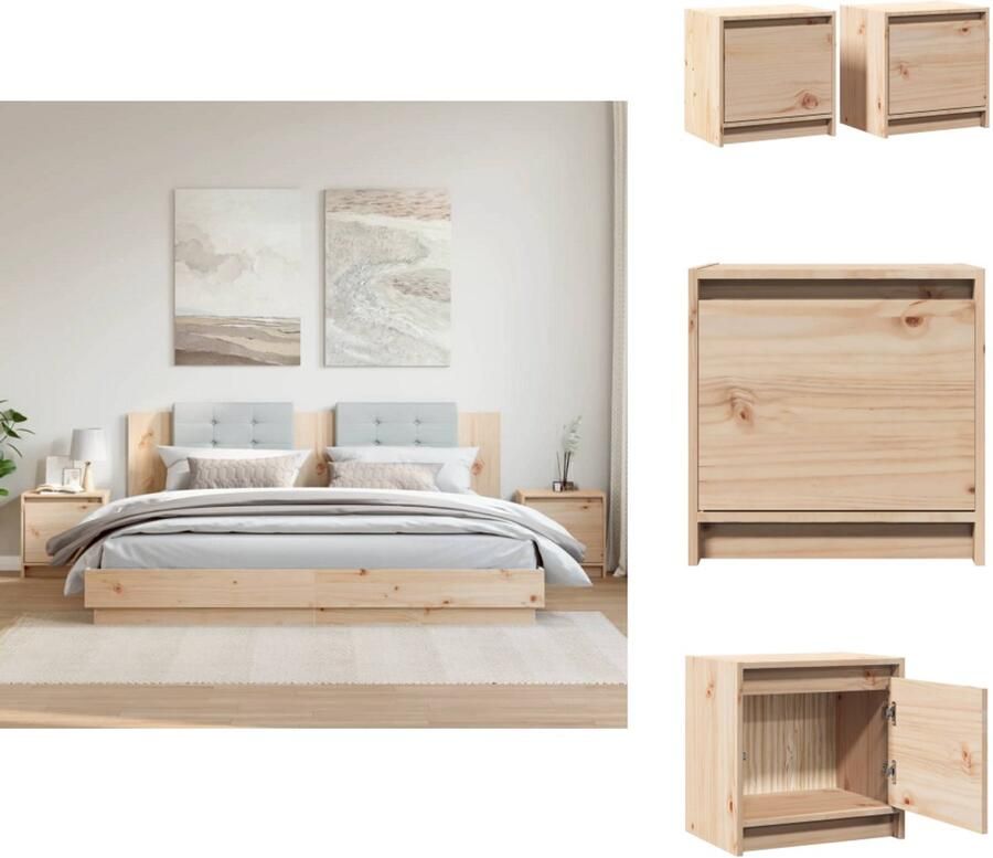 VidaXL Nachtkastje Nachtkastjes Nacht Kastje Nacht Kastjes Nachtkastjes 2 st 40x30 5x40 cm massief grenenhout