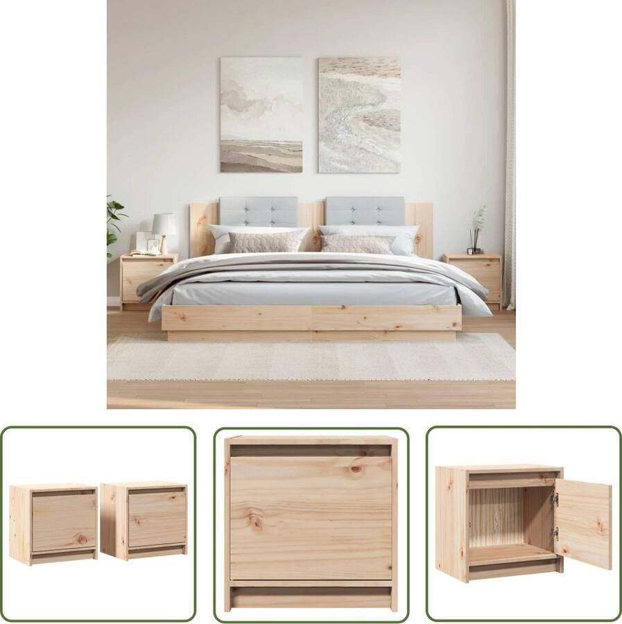 The Living Store Nachtkastje Massief Grenenhout 40x30.5x40 cm Musthave voor je interieur Nachtkastje Nachtkastjes Grenenhout Meubel Woonkamer - Foto 4