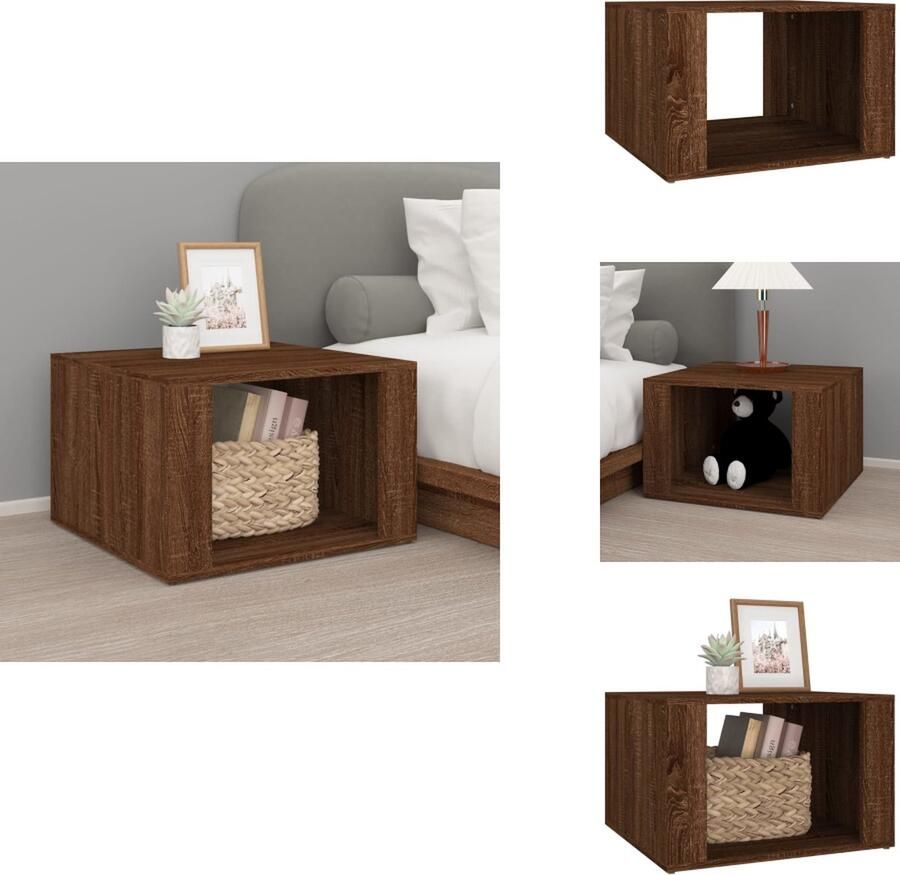 VidaXL Nachtkastje Nachtkastjes Nacht Kastje Nachtkastje 57x55x36 cm bewerkt hout bruineikenkleurig