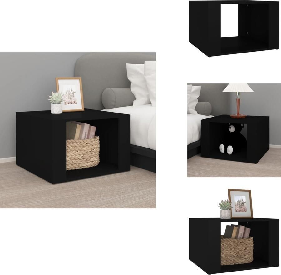 VidaXL Nachtkastje Nachtkastjes Nacht Kastje Nachtkastje 57x55x36 cm bewerkt hout zwart