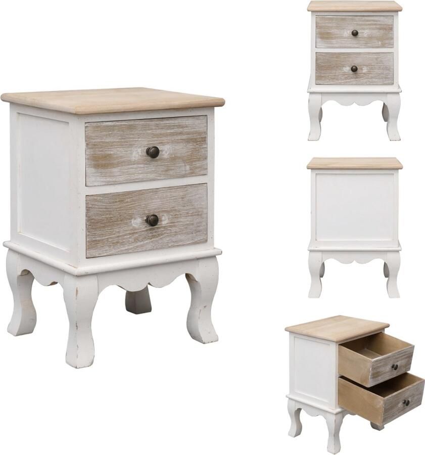 VidaXL Nachtkastje Nachtkastjes Nachtkast Nachtkasten Nachtkastje 35x30x50 cm paulowniahout