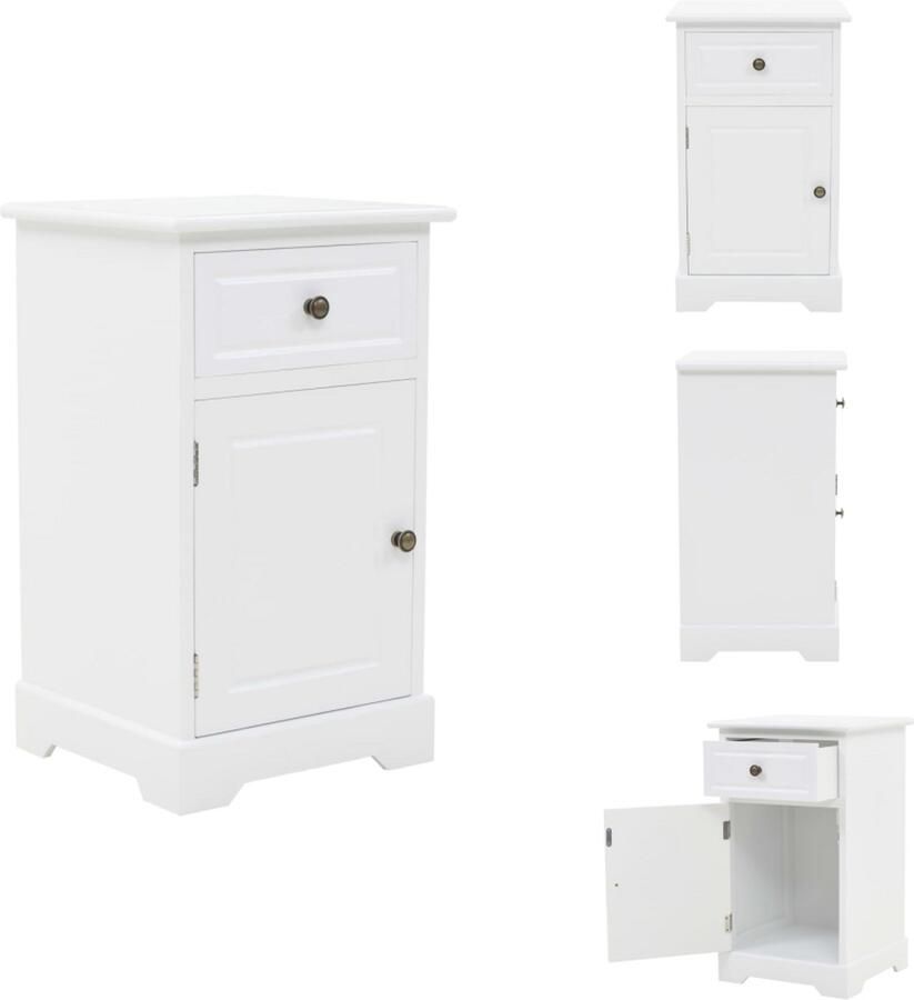 VidaXL Nachtkastje Nachtkastjes Nachtkast Nachtkasten Nachtkastje 35x32x59 cm MDF en grenenhout