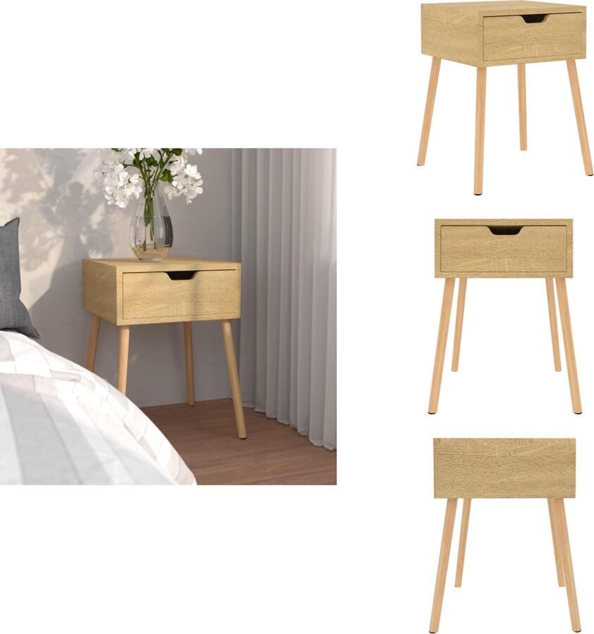 VidaXL Nachtkastje Nachtkastjes Nachtkast Nachtkasten Nachtkastje 40x40x56 cm bewerkt hout sonoma eikenkleurig