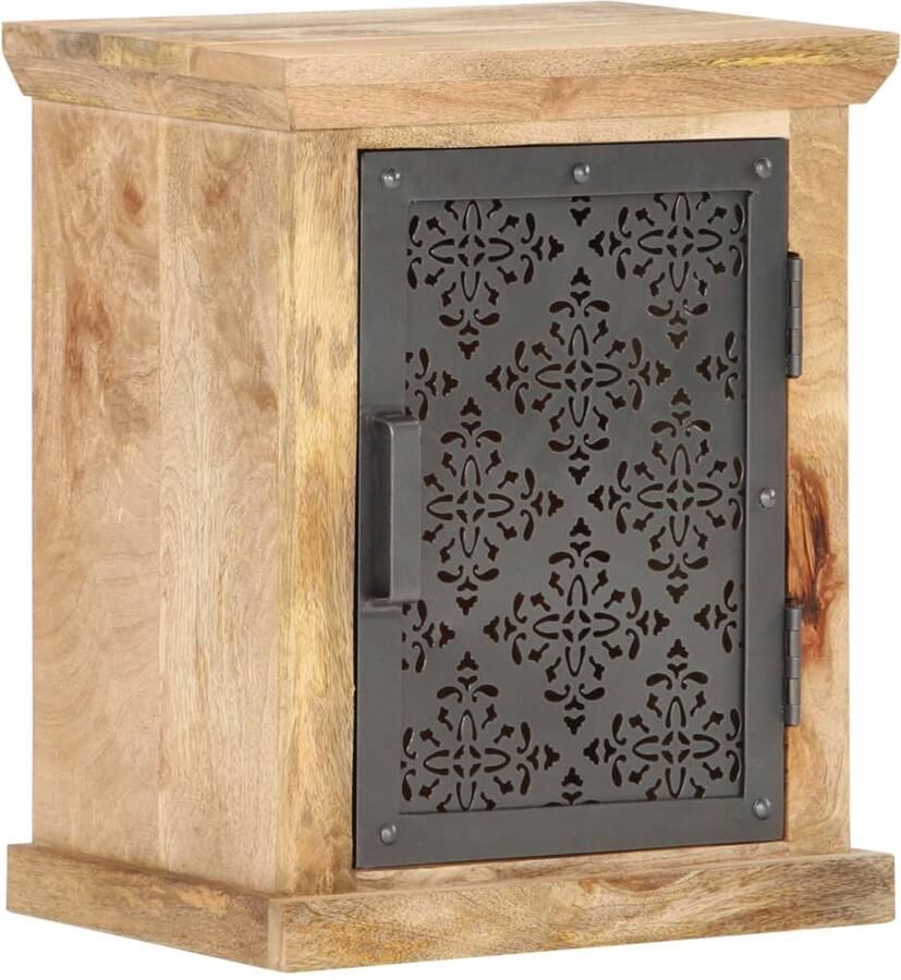VidaXL Nachtkastje Nachtkastjes Nachttafeltje Nachttafeltjes Nachtkastje met deur 40x30x50 cm massief mangohout