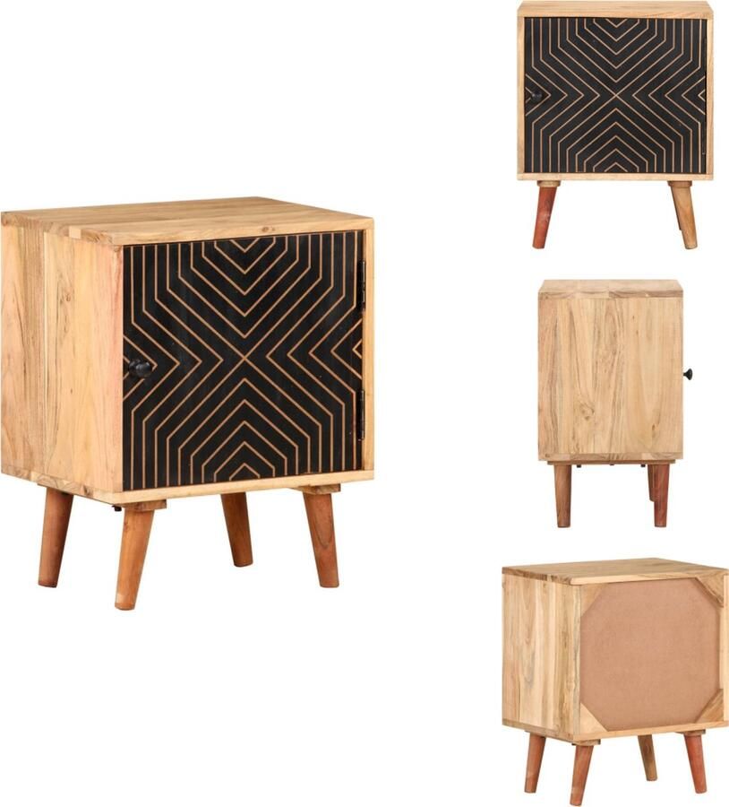 VidaXL Nachtkastje Nachtkastjes Slaapkamerkastje Slaapkamerkastjes Nachtkastje 40x30x50 cm massief acaciahout