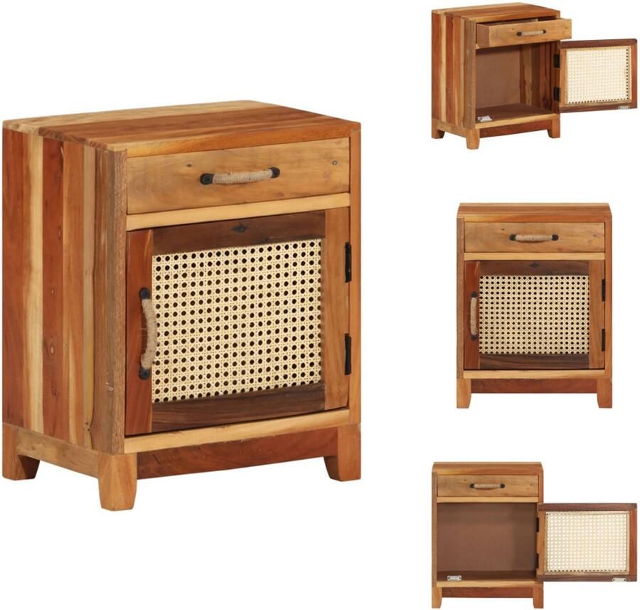 VidaXL Nachtkastje Nachtkastjes Slaapkamerkastje Slaapkamerkastjes Nachtkastje 40x30x50 cm massief gerecycled hout