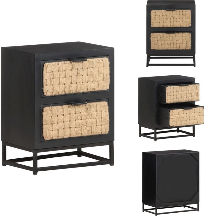 VidaXL Nachtkastje Nachtkastjes Slaapkamerkastje Slaapkamerkastjes Nachtkastje 40x30x50 cm massief mangohout