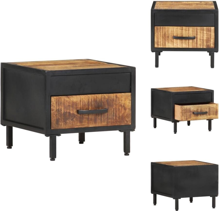 VidaXL Nachtkastje Nachtkastjes Slaapkamerkastje Slaapkamerkastjes Nachtkastje 40x40x35 cm ruw mangohout