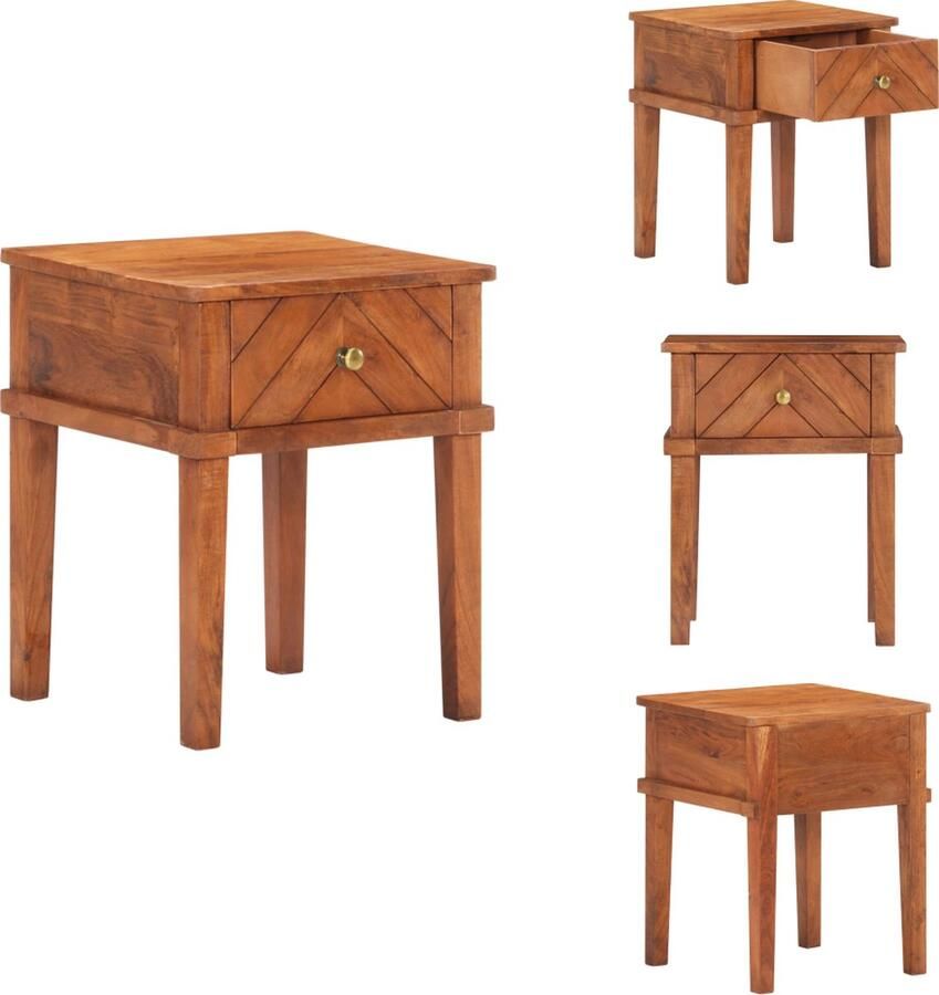 VidaXL Nachtkastje Nachtkastjes Slaapkamerkastje Slaapkamerkastjes Nachtkastje 40x40x50 cm massief acaciahout