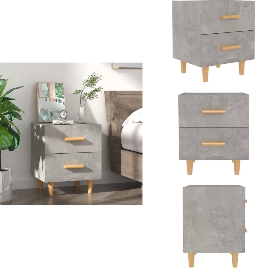 VidaXL Nachtkastje Nachtkastjes Slaapkamerkastje Slaapkamertafeltje Nachtkastje 40x35x47 5 cm betongrijs