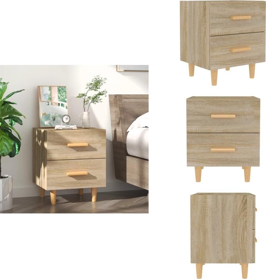 VidaXL Nachtkastje Nachtkastjes Slaapkamerkastje Slaapkamertafeltje Nachtkastje 40x35x47 5 cm sonoma eikenkleurig