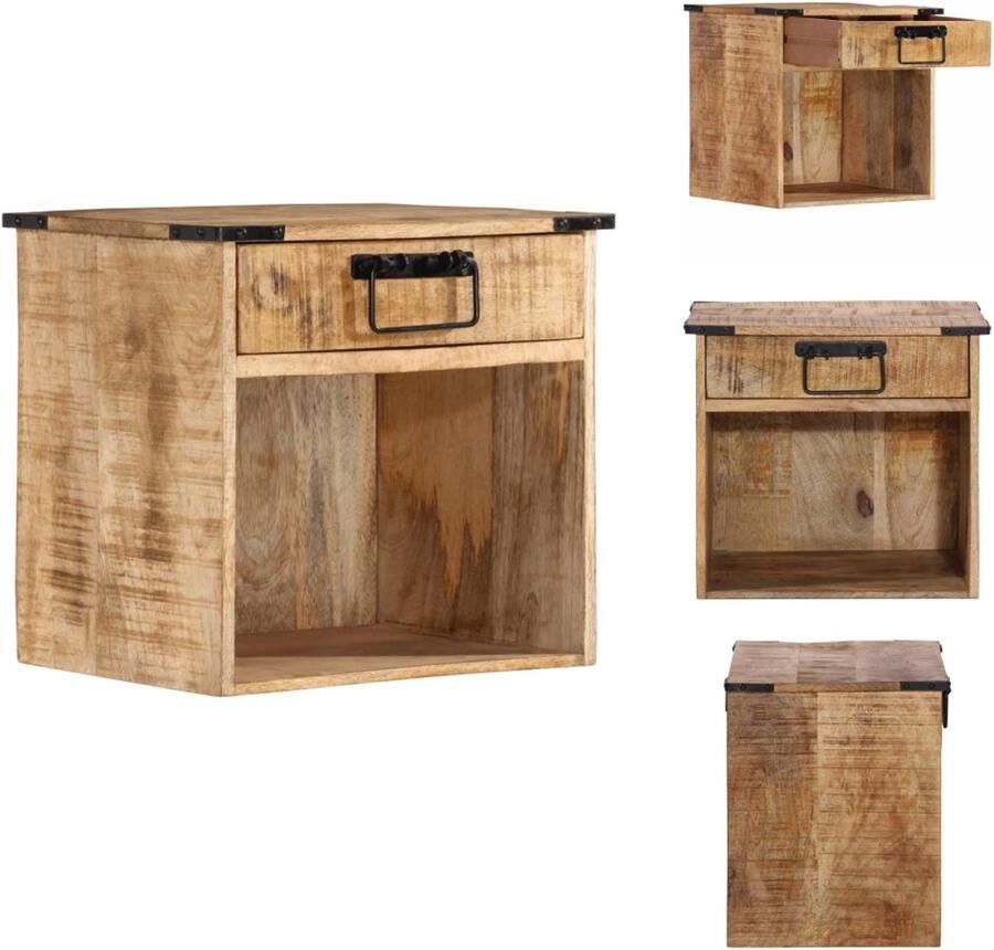 VidaXL Nachtkastje Nachtkastjes Wandkastje Wandtafeltje Nachtkastje 40x30x37 cm massief mangohout