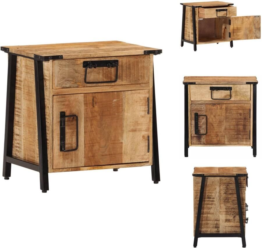 VidaXL Nachtkastje Nachtkastjes Wandkastje Wandtafeltje Nachtkastje 40x30x42 cm massief mangohout