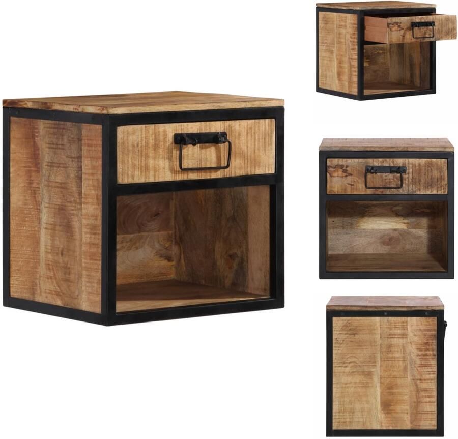 VidaXL Nachtkastje Nachtkastjes Wandkastje Wandtafeltje Nachtkastje 40x35x40 cm massief mangohout