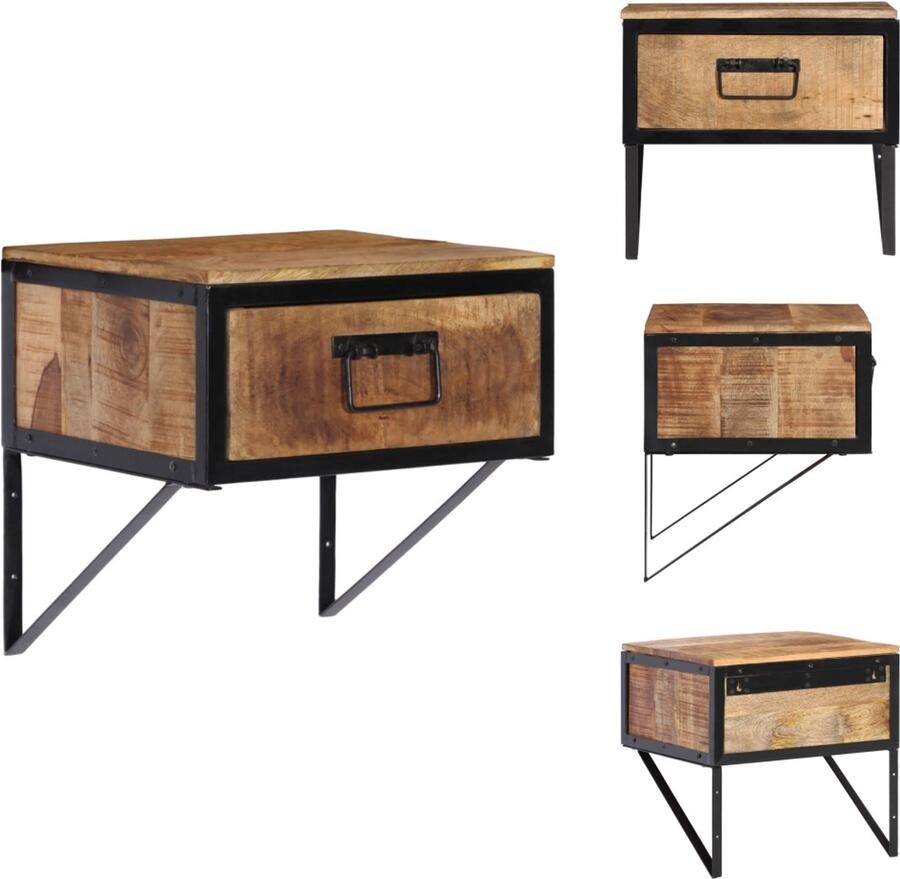 VidaXL Nachtkastje Nachtkastjes Wandkastje Wandtafeltje Nachtkastje 40x35x40 cm massief mangohout