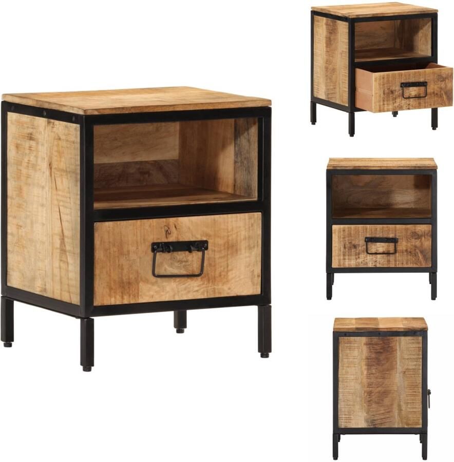 VidaXL Nachtkastje Nachtkastjes Wandkastje Wandtafeltje Nachtkastje 40x35x50 cm massief mangohout