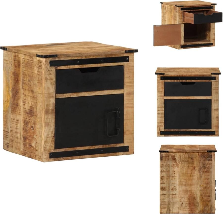 VidaXL Nachtkastje Nachtkastjes Wandkastje Wandtafeltje Nachtkastje 45x40x45 cm massief mangohout