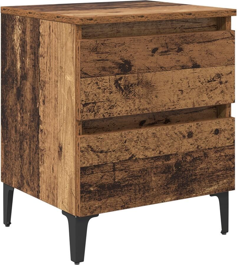 VidaXL Nachtkastje met lade Oud hout 40 x 35 x 50 cm Bewerkt hout