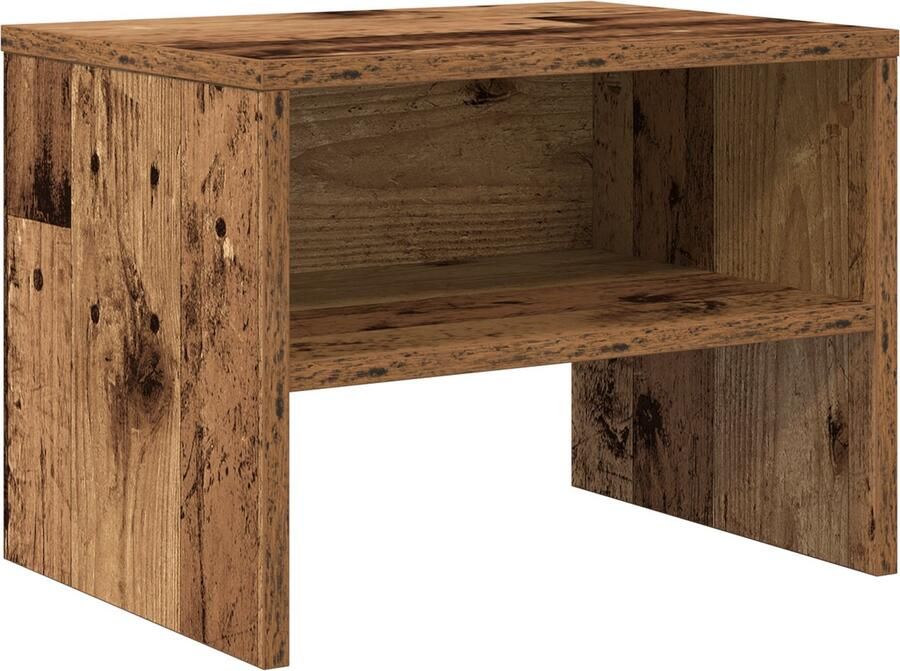 VidaXL Nachtkastje Oud hout 40 x 40 x 30 cm Bewerkt hout