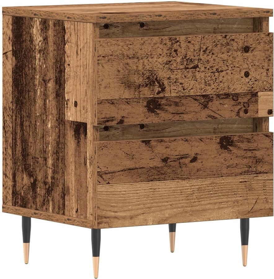 VidaXL Nachtkastje Oude hout Massief gerecycled hout Standaard formaat