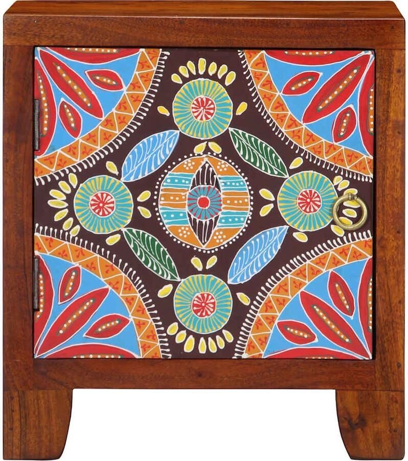 VidaXL Nachtkastje set van 2 massief acaciahout Nachtaandkast Slaapkamer Meubilair Houten Nachtkast Acacia Hout Vintage Nachtlamptafel