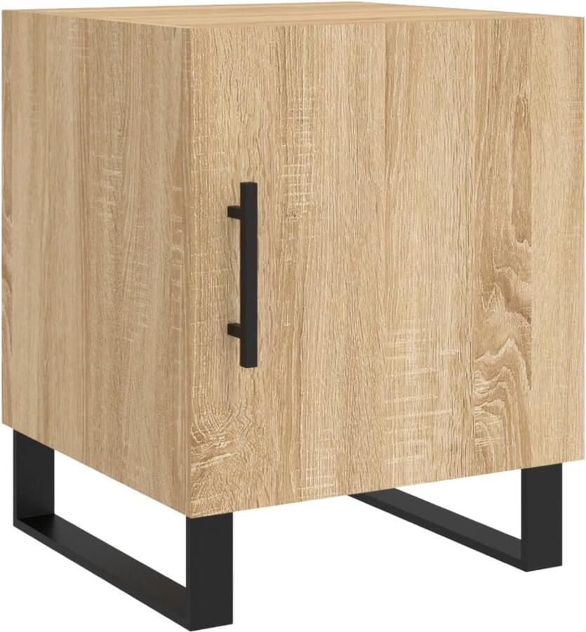 VidaXL Nachtkastje Sonoma Eiken 40x40x50 cm Nachtkastje Bijzettafel Salontafel Houten Nachtlamp Modern Design Bruine Kleur Sonoma Eiken Veel Opbergruimte Display Functie