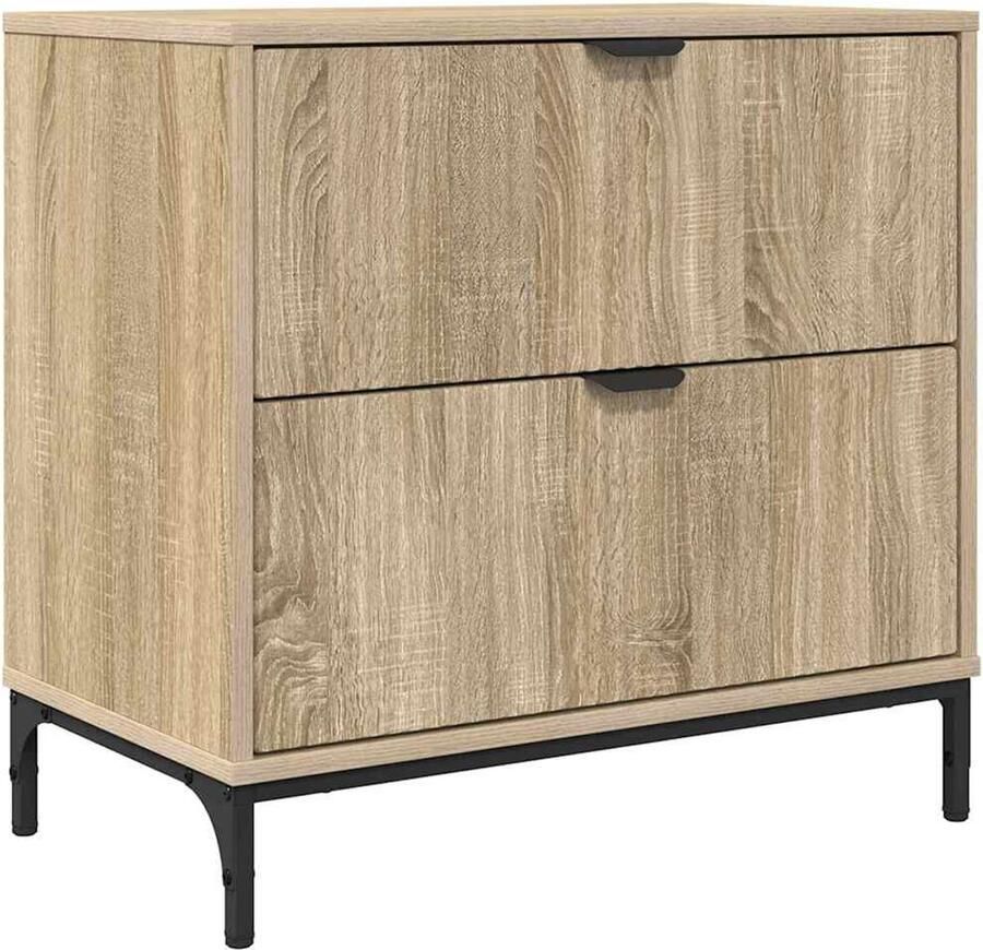 VidaXL Nachtkastje Sonoma eiken 63 5 x 36 x 61 cm Bewerkt hout