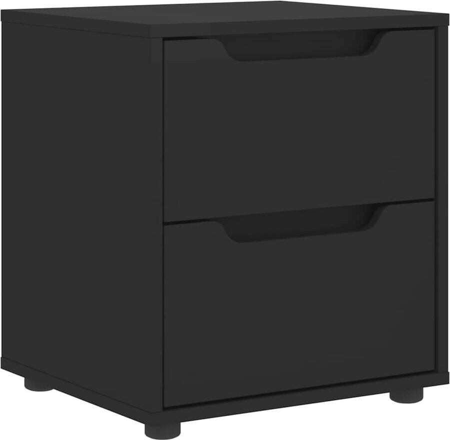 VidaXL Nachtkastje VISNES 45x40x50 cm spaanplaat zwart