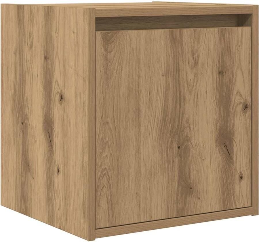 VidaXL Nachtkastje wandgemonteerd 38x34x40 cm artisanaal eikenkleur