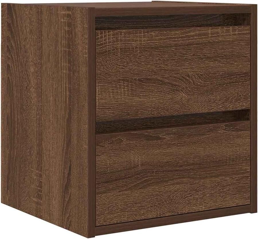 VidaXL Nachtkastje wandgemonteerd 38x34x40 cm bruin eikenkleur