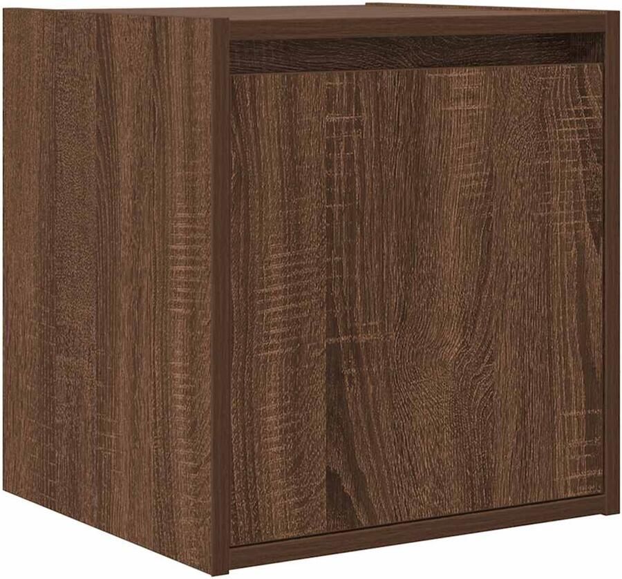 VidaXL Nachtkastje wandgemonteerd 38x34x40 cm bruin eikenkleur