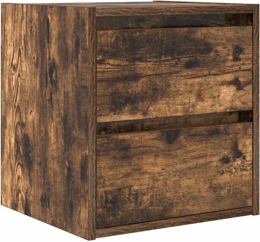 VidaXL Nachtkastje wandgemonteerd 38x34x40 cm gerookt eikenkleurig