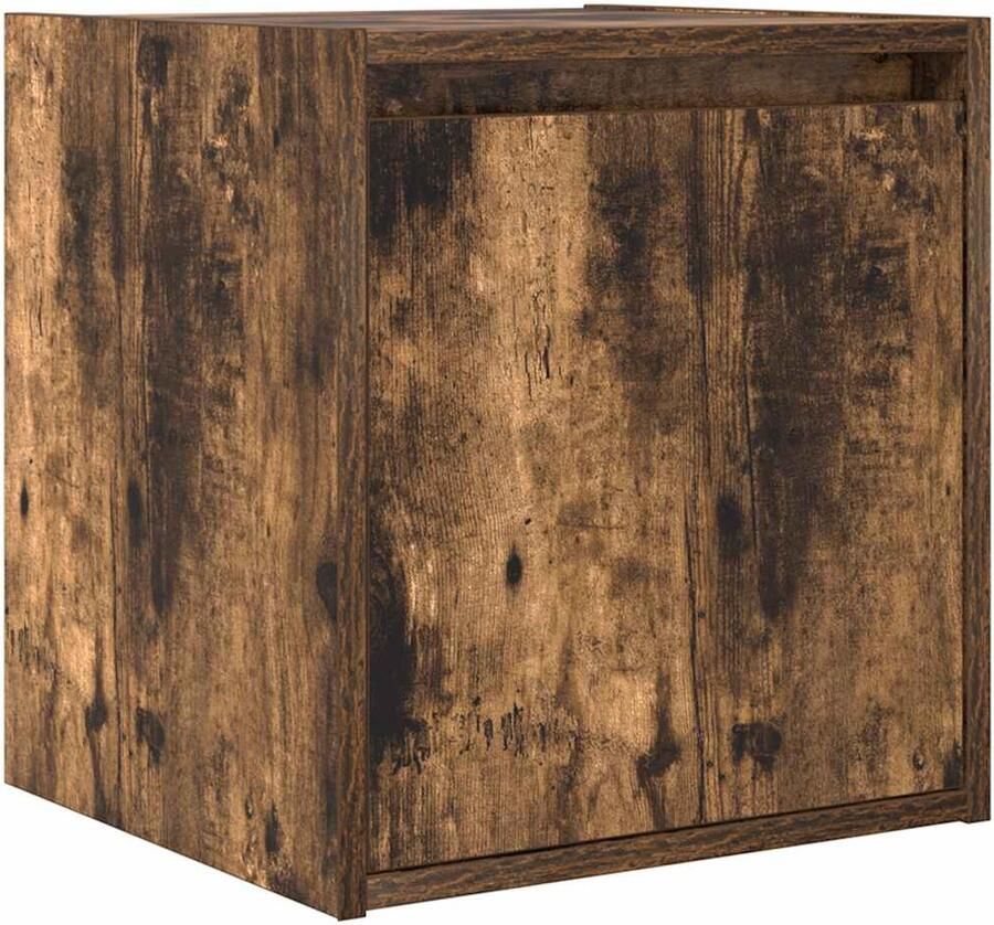 VidaXL Nachtkastje wandgemonteerd 38x34x40 cm gerookt eikenkleurig