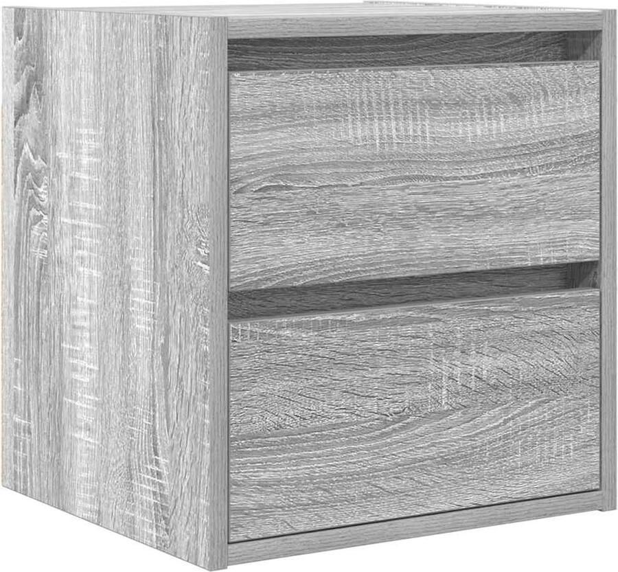 VidaXL Nachtkastje wandgemonteerd 38x34x40 cm grijs sonoma eikenkleur