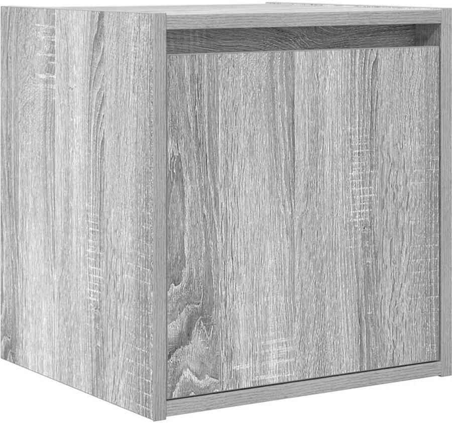 VidaXL Nachtkastje wandgemonteerd 38x34x40 cm grijs sonoma eikenkleur