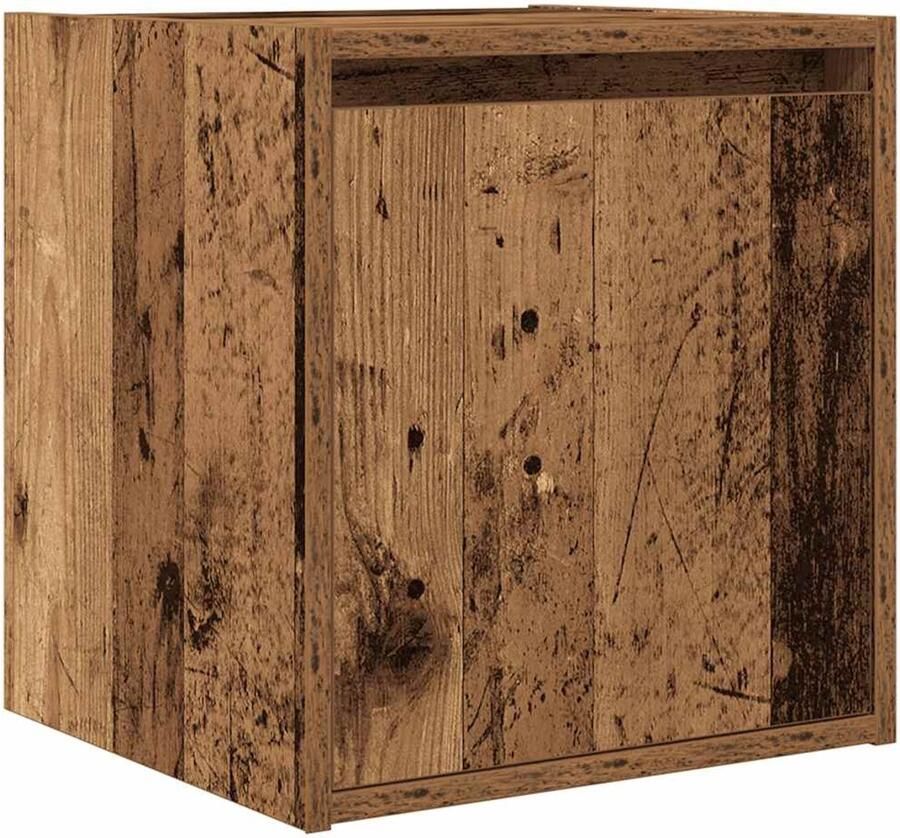 VidaXL Nachtkastje wandgemonteerd 38x34x40 cm oud houtkleurig