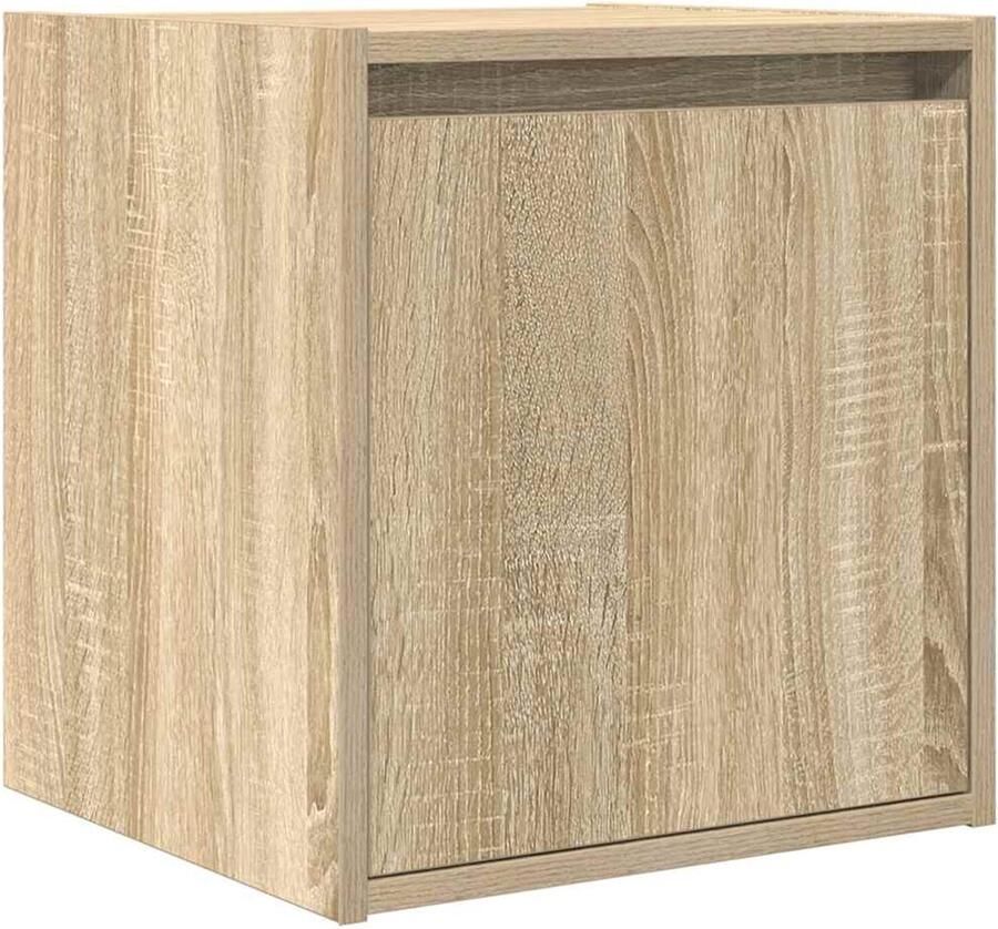 VidaXL Nachtkastje wandgemonteerd 38x34x40 cm sonoma eikenkleurig