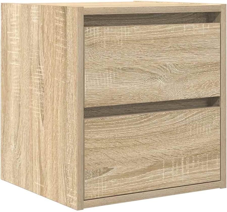 VidaXL Nachtkastje wandgemonteerd 38x34x40 cm sonoma eikenkleurig