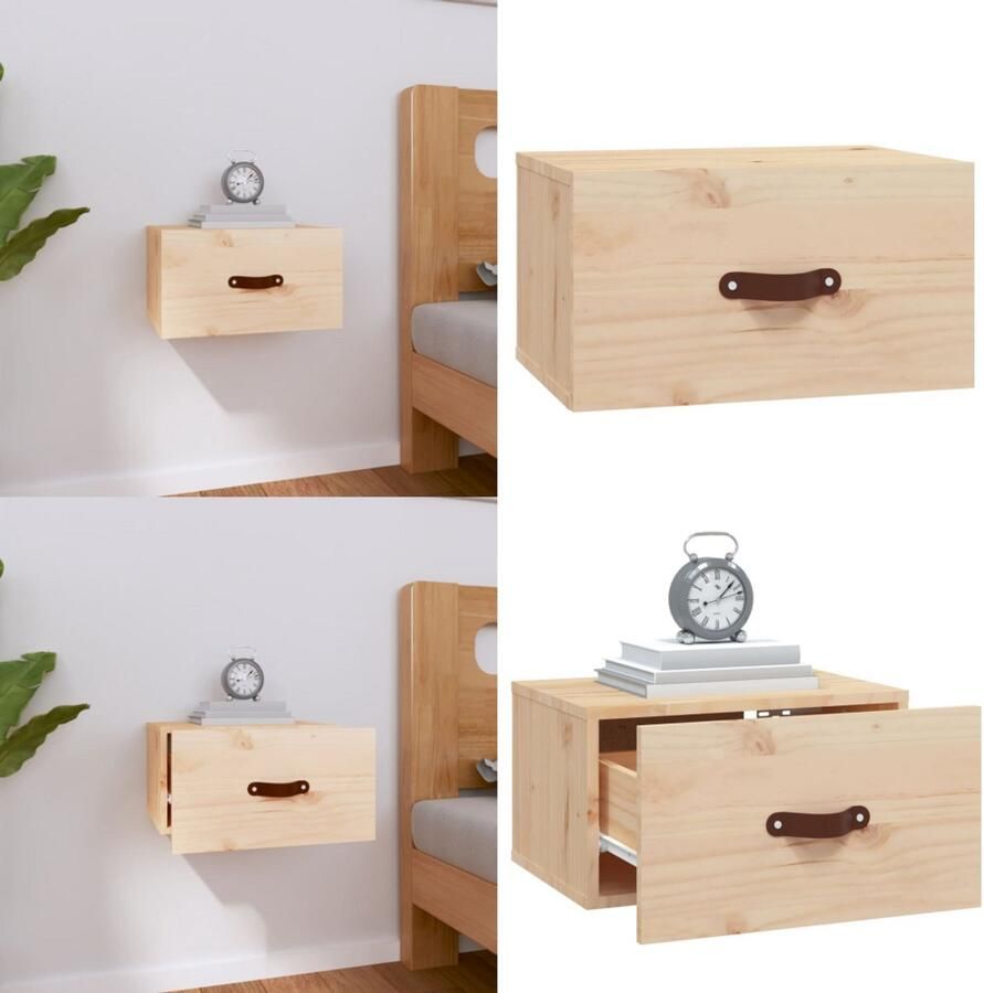 VidaXL Nachtkastje wandgemonteerd 40x29-5x22 cm Wandnachtkastje Wandnachtkastjes Wandgemonteerd Nachtkastje Wandgemonteerd Bedkastje