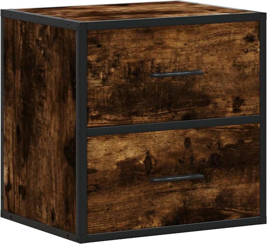 VidaXL Nachtkastje wandgemonteerd 40x31x39 5 cm gerookt eikenkleurig