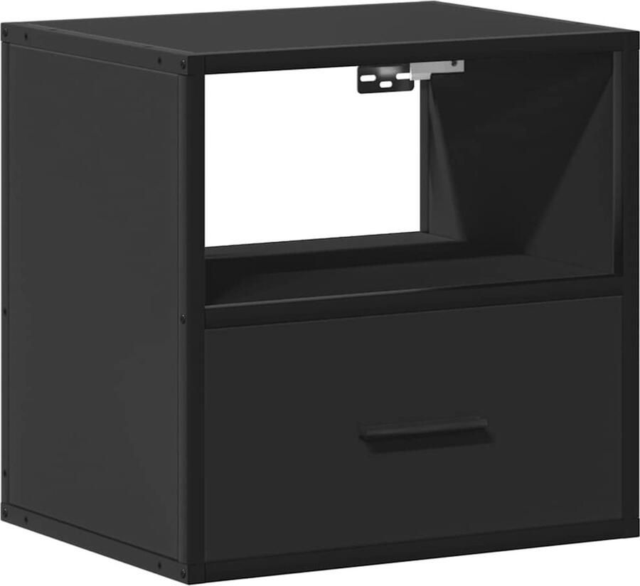 VidaXL Nachtkastje wandgemonteerd 40x31x39 5 cm zwart