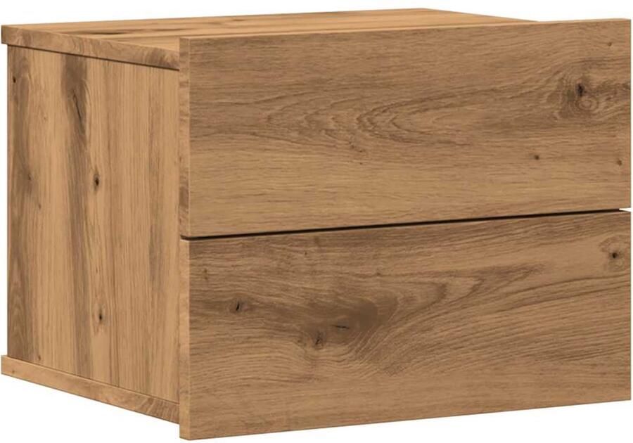 VidaXL Nachtkastje wandgemonteerd 40x32x30 cm artisanaal eikenkleur
