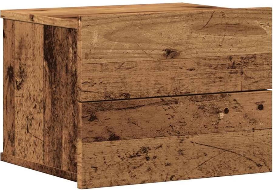 VidaXL Nachtkastje wandgemonteerd 40x32x30 cm oud houtkleurig