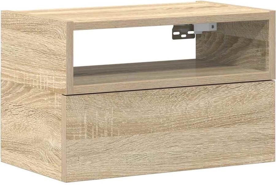 VidaXL Nachtkastje Wandgemonteerd Sonoma Eiken 45x26x28 5 cm Wandnachtkastje Wandnachtkastjes Wandgemonteerd Nachtkastje Wandgemonteerd Bedkastje