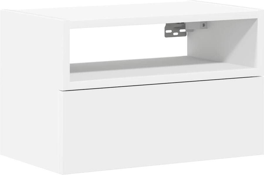 VidaXL Nachtkastje wandgemonteerd 45x26x28 5 cm wit - Foto 2