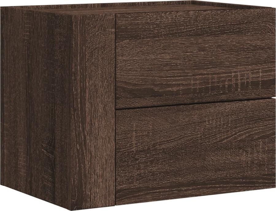 VidaXL Nachtkastje wandgemonteerd 45x30x35 cm bruin eikenkleurig