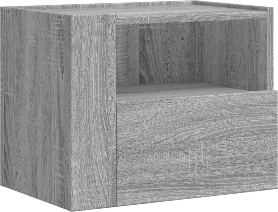 VidaXL Nachtkastje wandgemonteerd 45x30x35 cm grijs sonoma eikenkleur